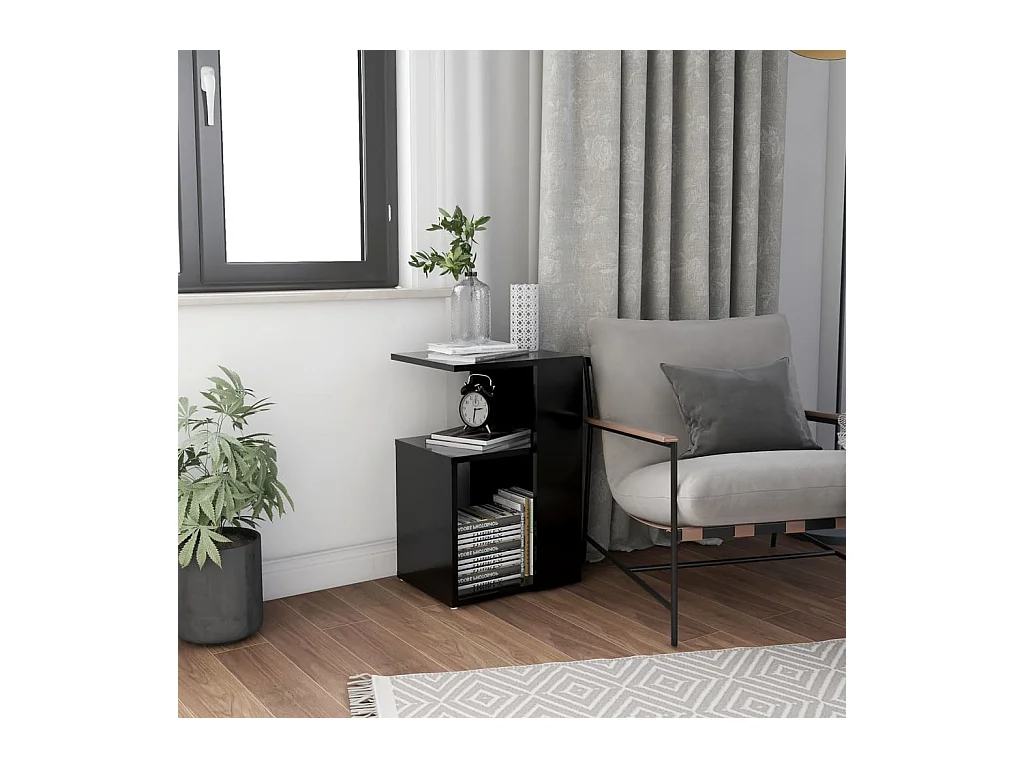 Bijzettafel Zwart 36x30x56 cm Bewerkt hout