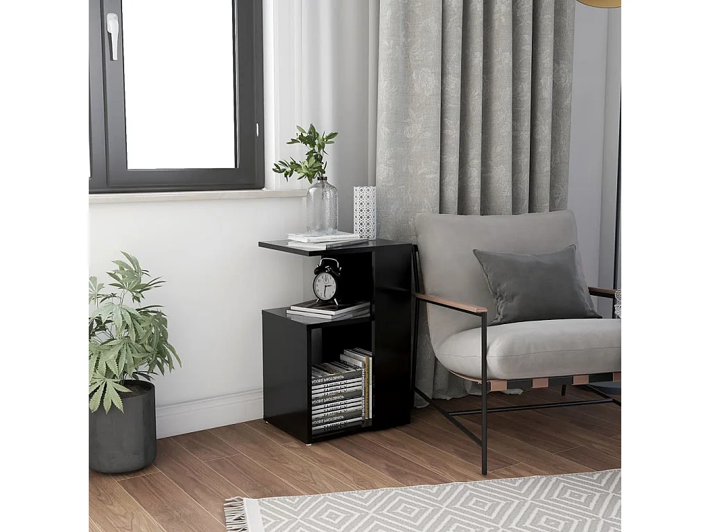 Table d'appoint Noir 36x30x56 cm Bois d’ingénierie