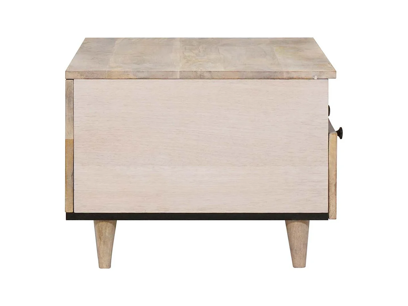 Table basse Blanc 80 x 54 x 40 cm bois de manguier massif