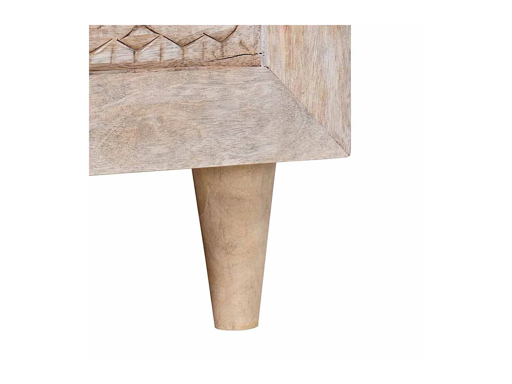 Table basse Blanc 80 x 54 x 40 cm bois de manguier massif