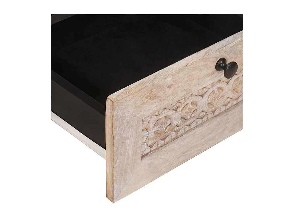 Witte salontafel 80 x 54 x 40 cm massief mangohout