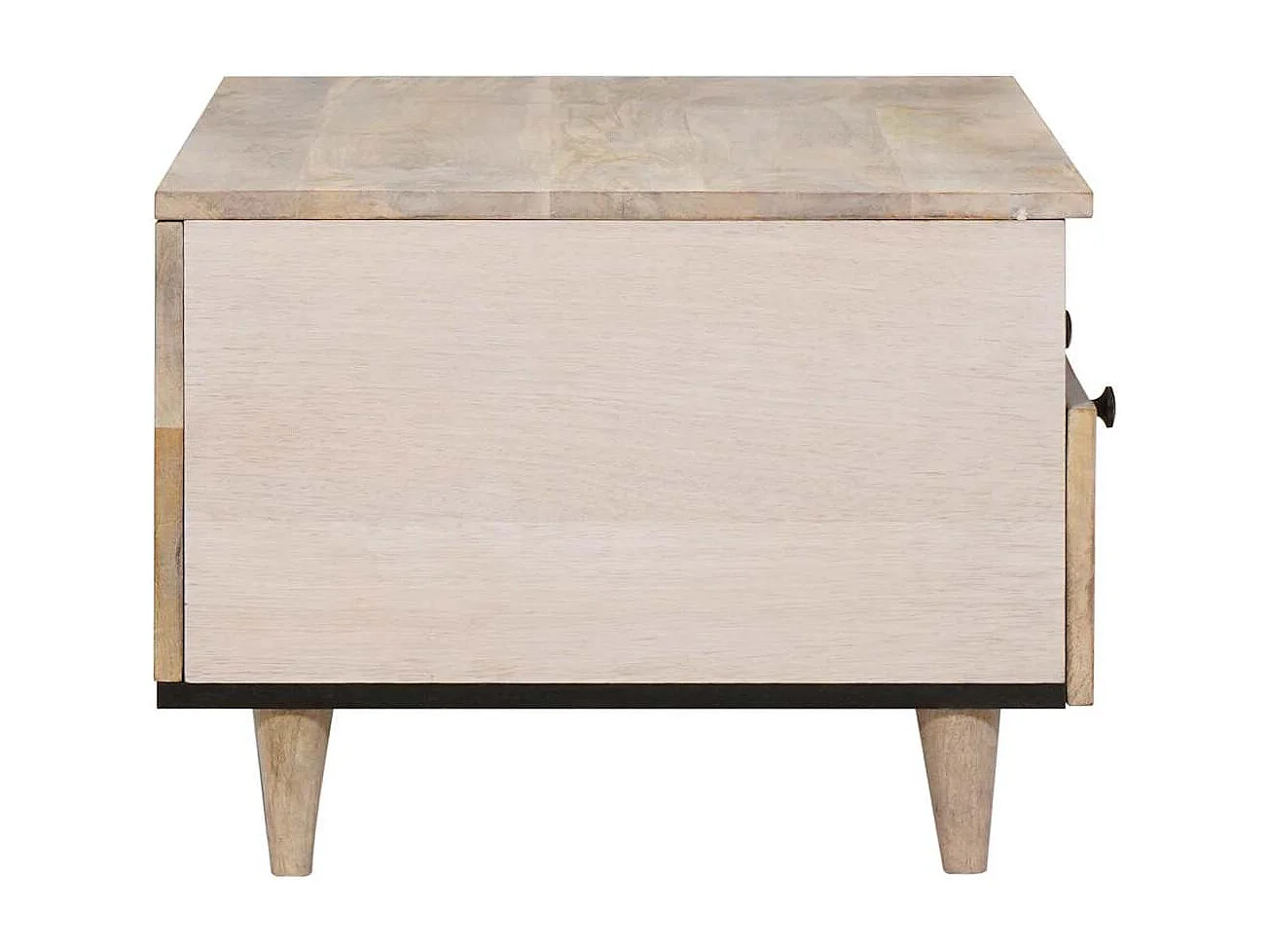 Table basse Blanc 80 x 54 x 40 cm bois de manguier massif