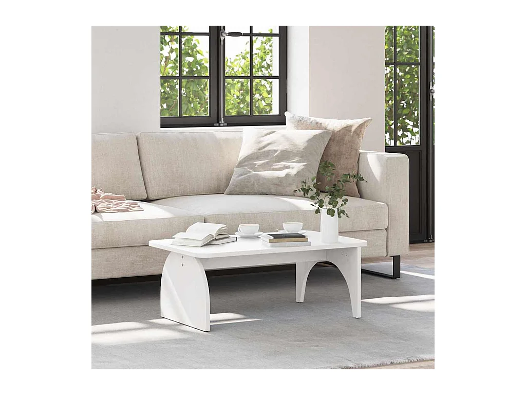 Table basse Blanc 80 x 50 x 31 cm Bois massif en pin