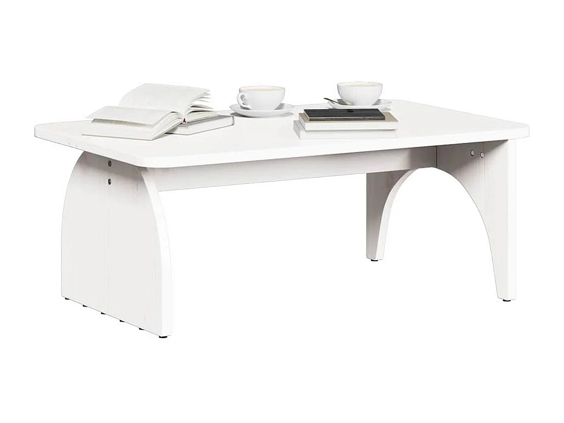 Couchtisch Weiß 80 x 50 x 31 cm Massivholz Kiefer