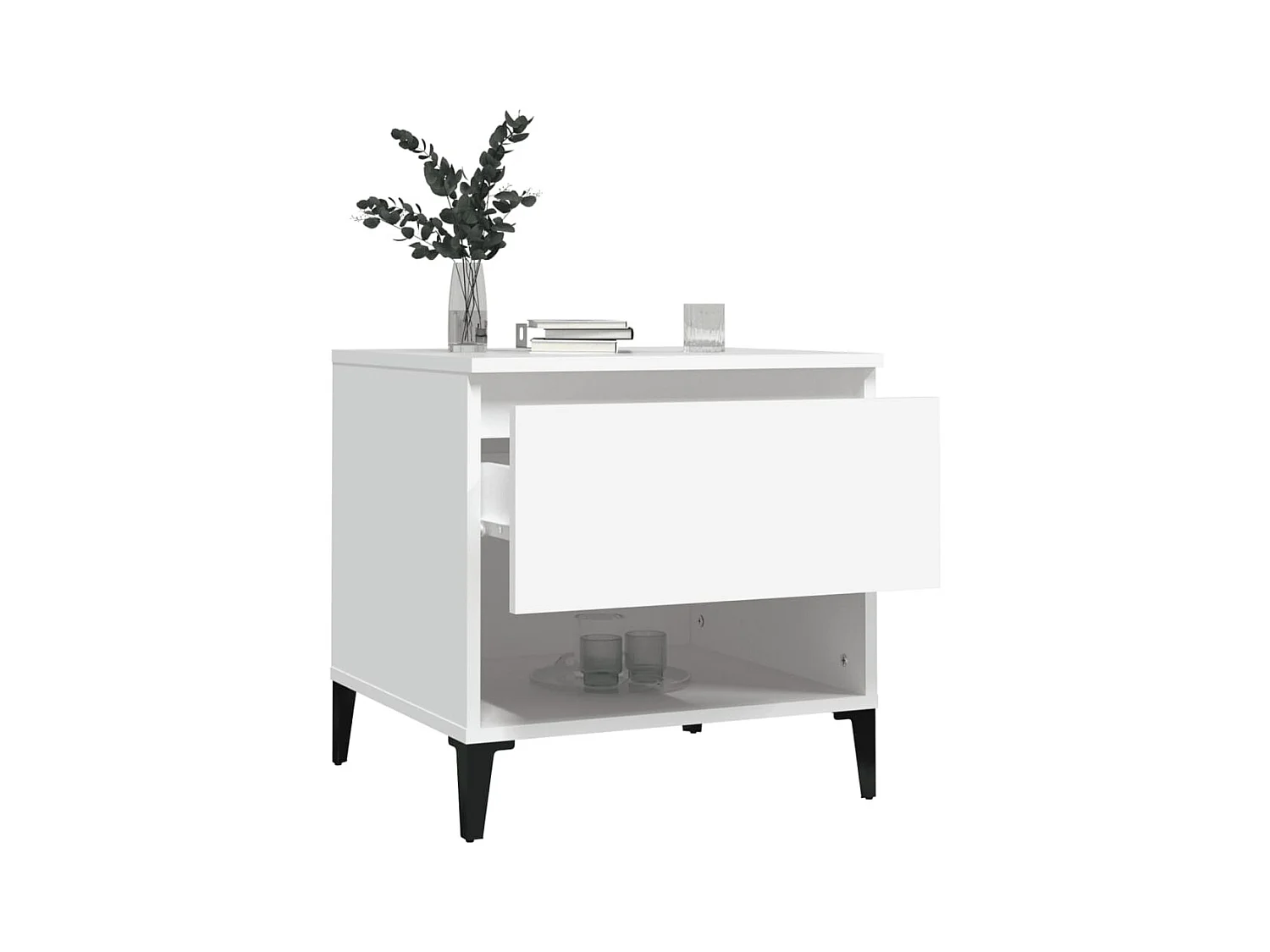 Tables d'appoint 2 pcs Blanc 50x46x50 cm Bois d’ingénierie