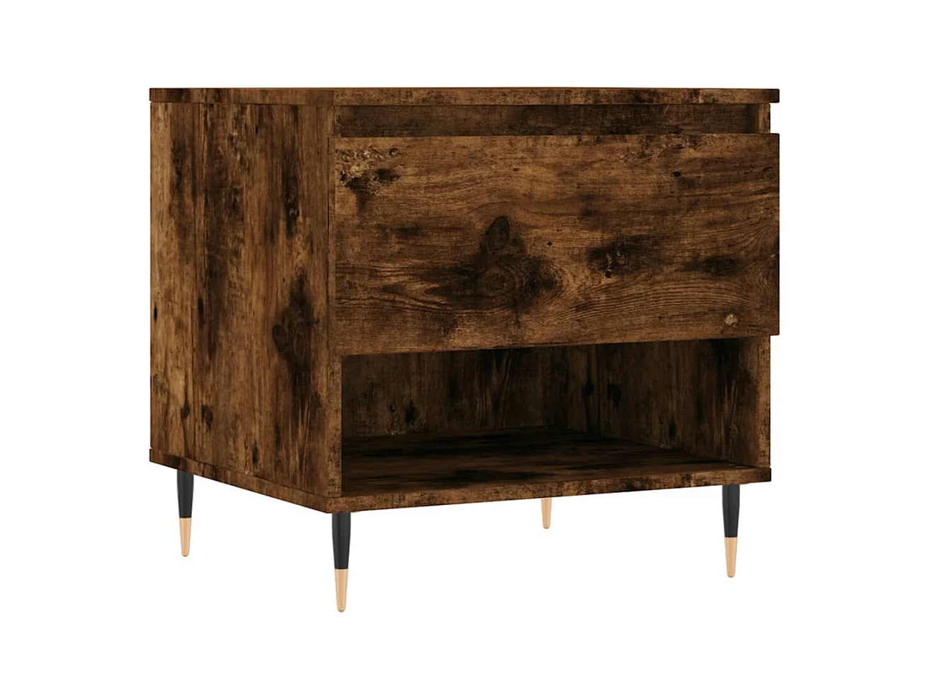 Salontafels 2 stuks gerookt eiken 50x46x50 cm bewerkt hout