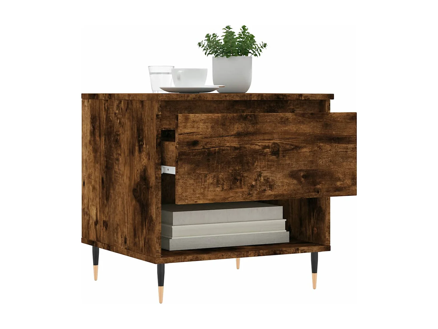 Tavolini da caffè 2 pezzi rovere affumicato 50x46x50 cm legno ingegnerizzato