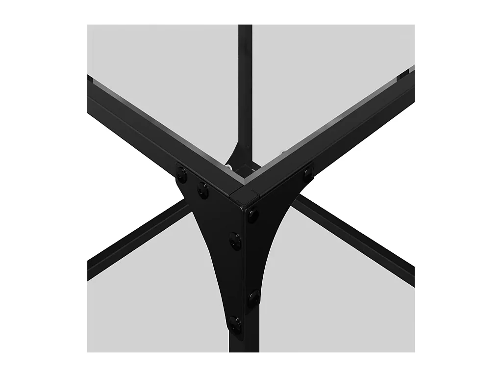 Salontafel met transparant glazen blad 40x40x40 cm staal