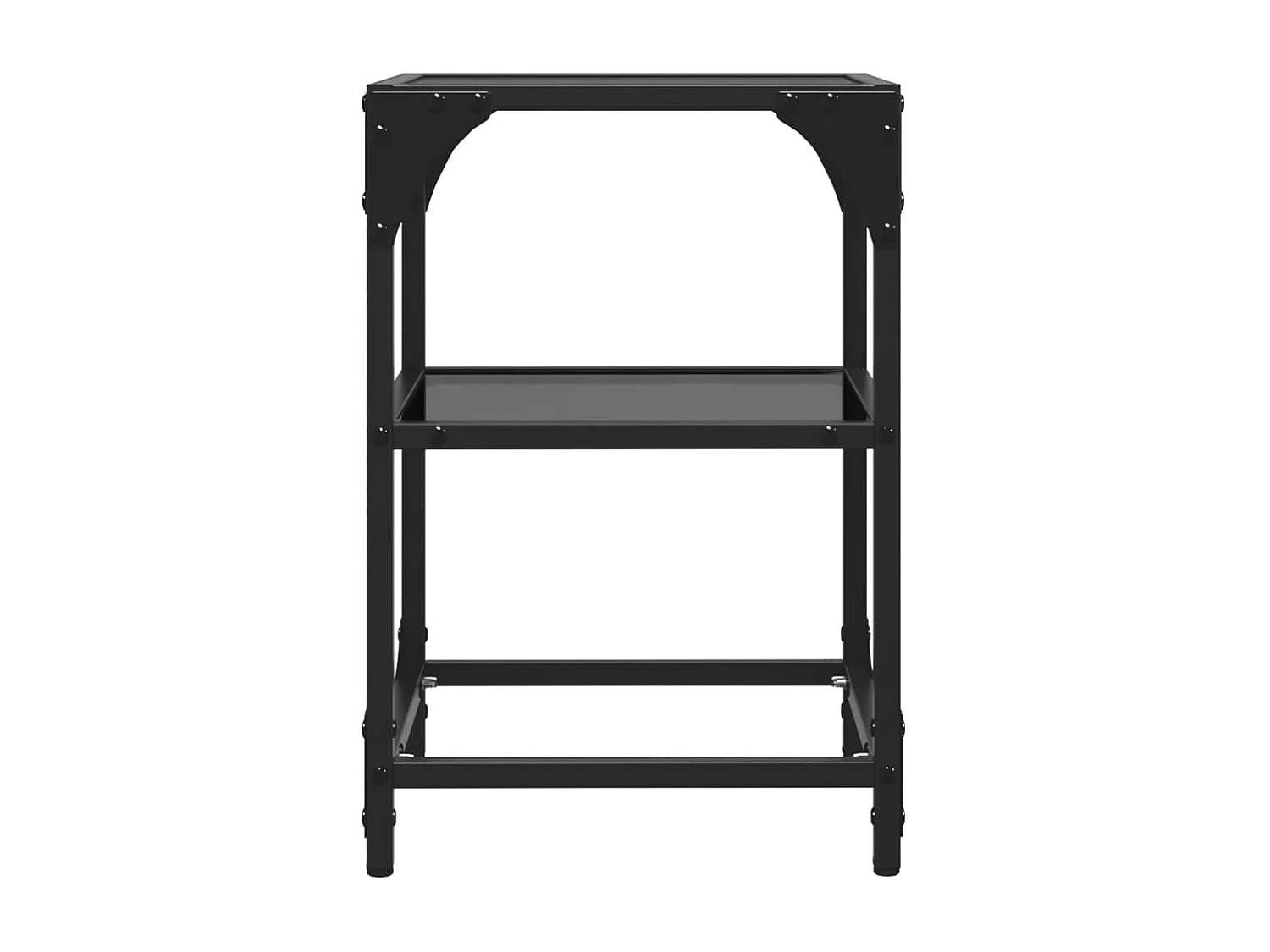 Couchtische mit schwarzer Glasplatte 2 Stk. 30x30x45 cm Stahl