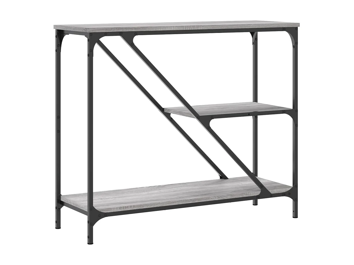 Table console sonoma gris 88,5x30x75 cm bois d'ingénierie