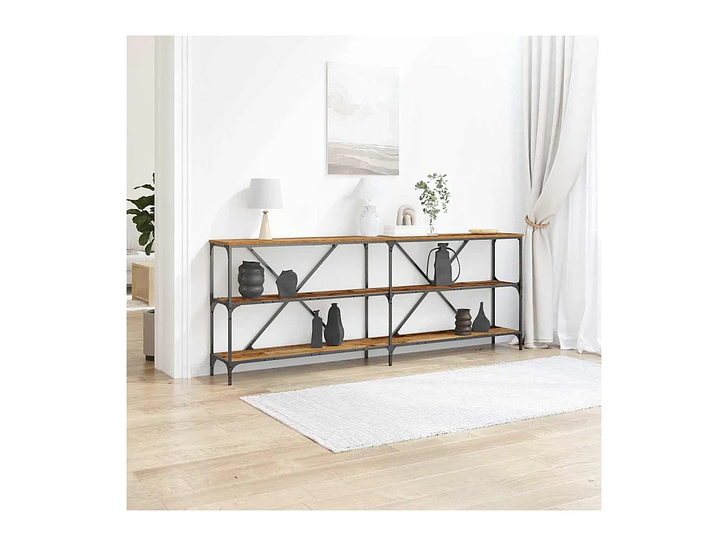 Table console avec étagère Autre Bois Ancien 180 x 30 x 75 cm