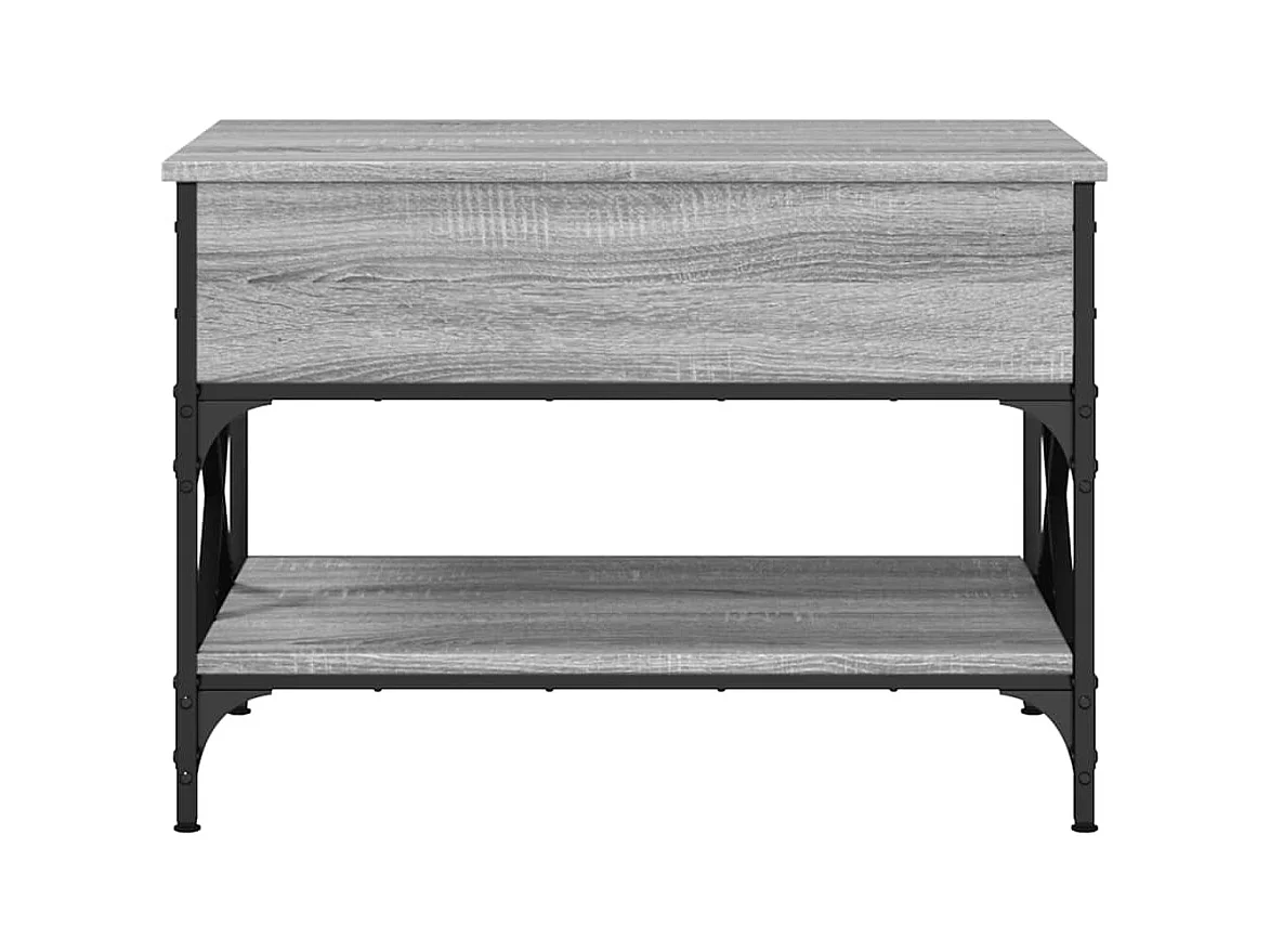 Mesa de centro Sonoma gris 70x50x50 cm madera contrachapada y metal