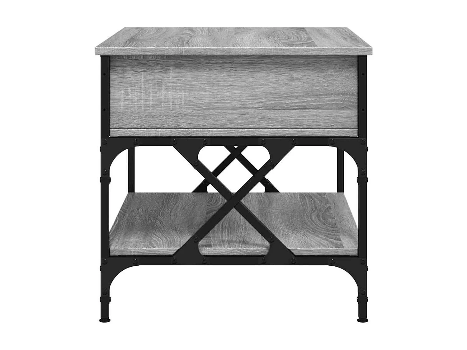 Table basse sonoma gris 70x50x50 cm bois d'ingénierie et métal