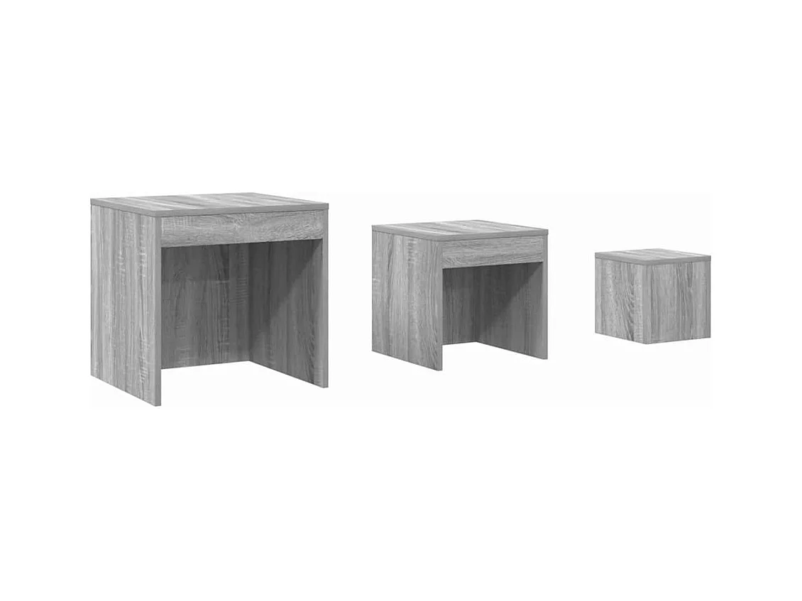 Tables gigognes 3 pcs Sonoma gris Bois d'ingénierie