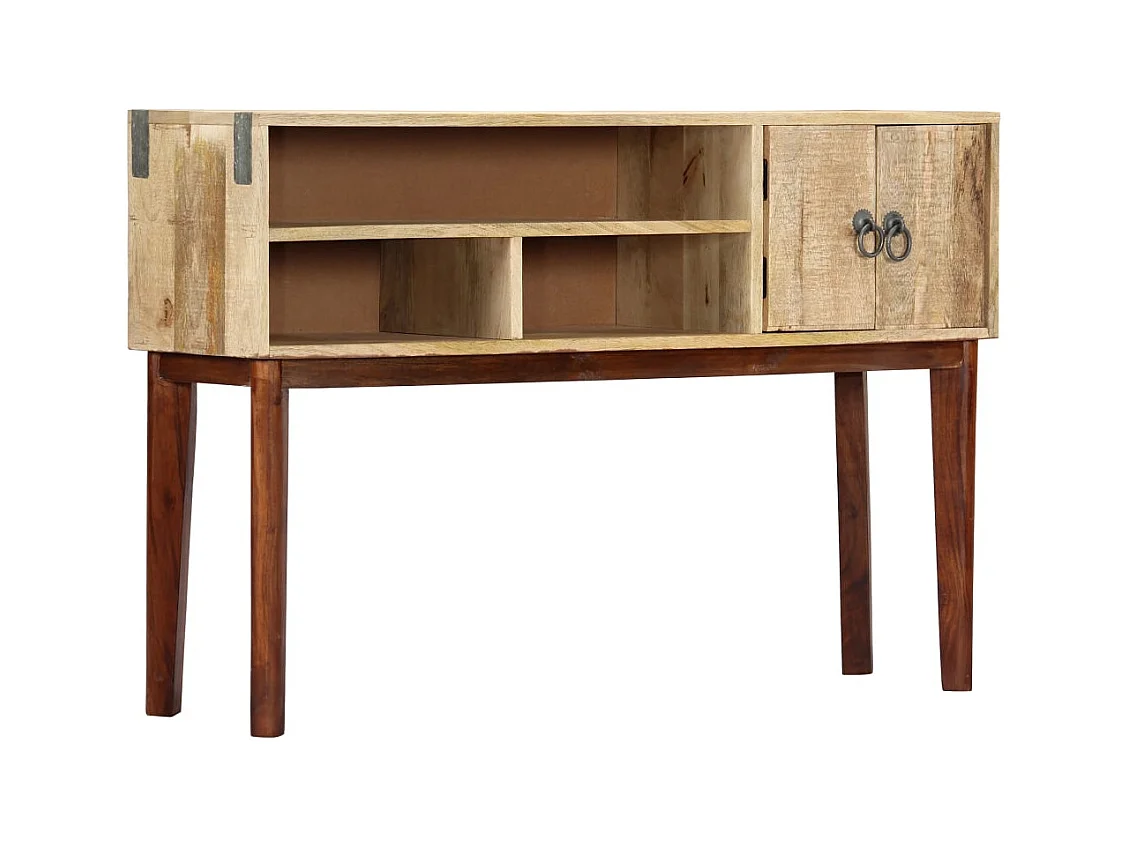 Consoletafel 115x30x76 cm Massief ruw mangohout