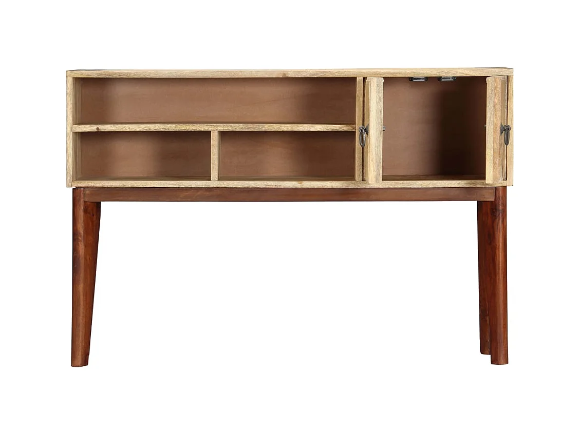Consoletafel 115x30x76 cm Massief ruw mangohout