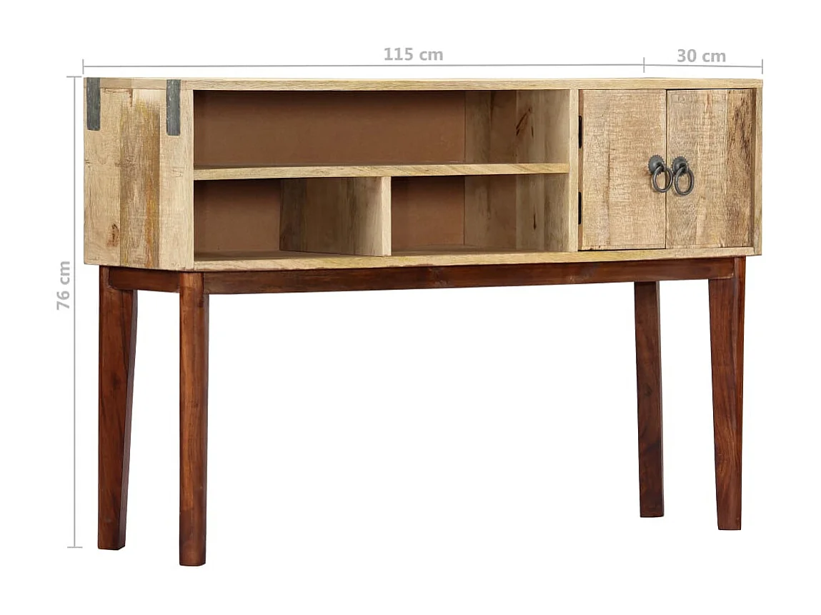 Tavolo consolle 115x30x76 cm Legno massello di mango grezzo