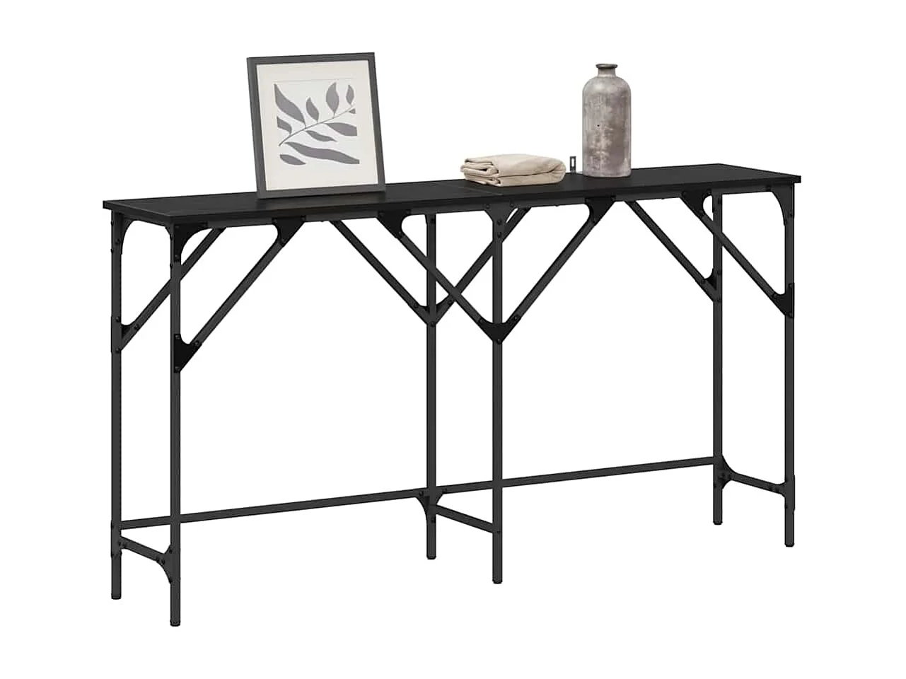 Table console Chêne noir 140 x 29 x 75 cm Bois d'ingénierie