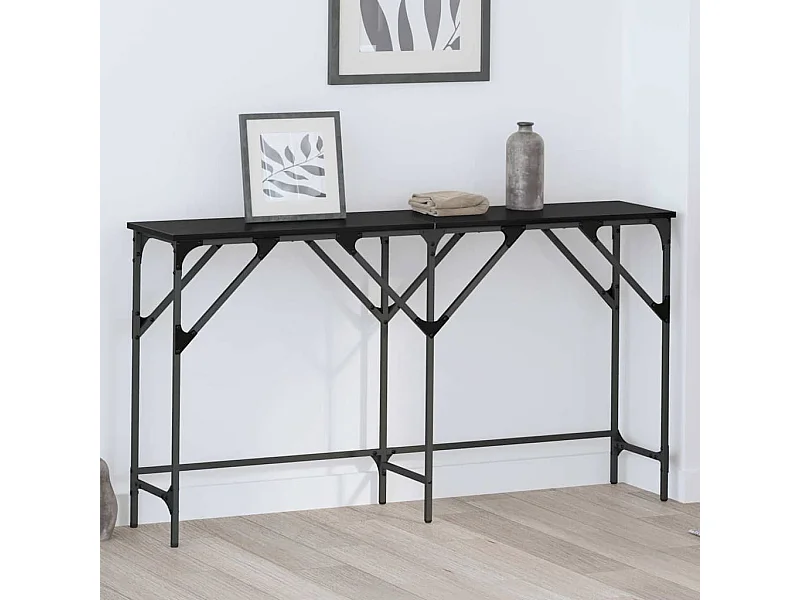Consoletafel Zwarte eik 140 x 29 x 75 cm Bewerkt hout