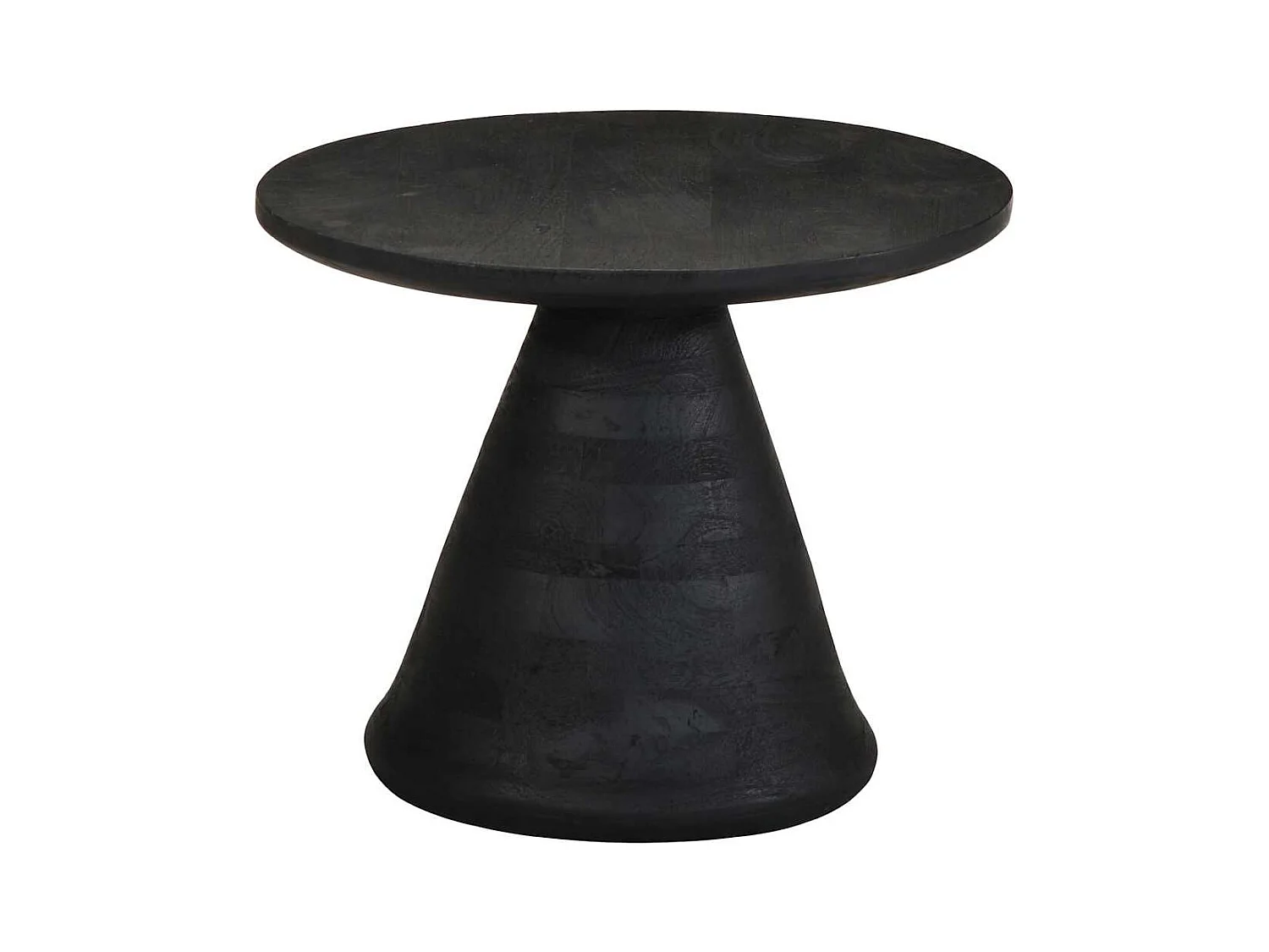 Table d'appoint noir Ø50x40 cm bois de manguier massif