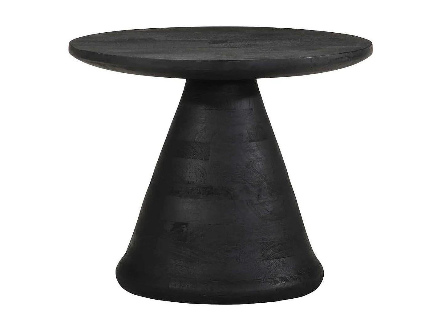 Table d'appoint noir Ø50x40 cm bois de manguier massif