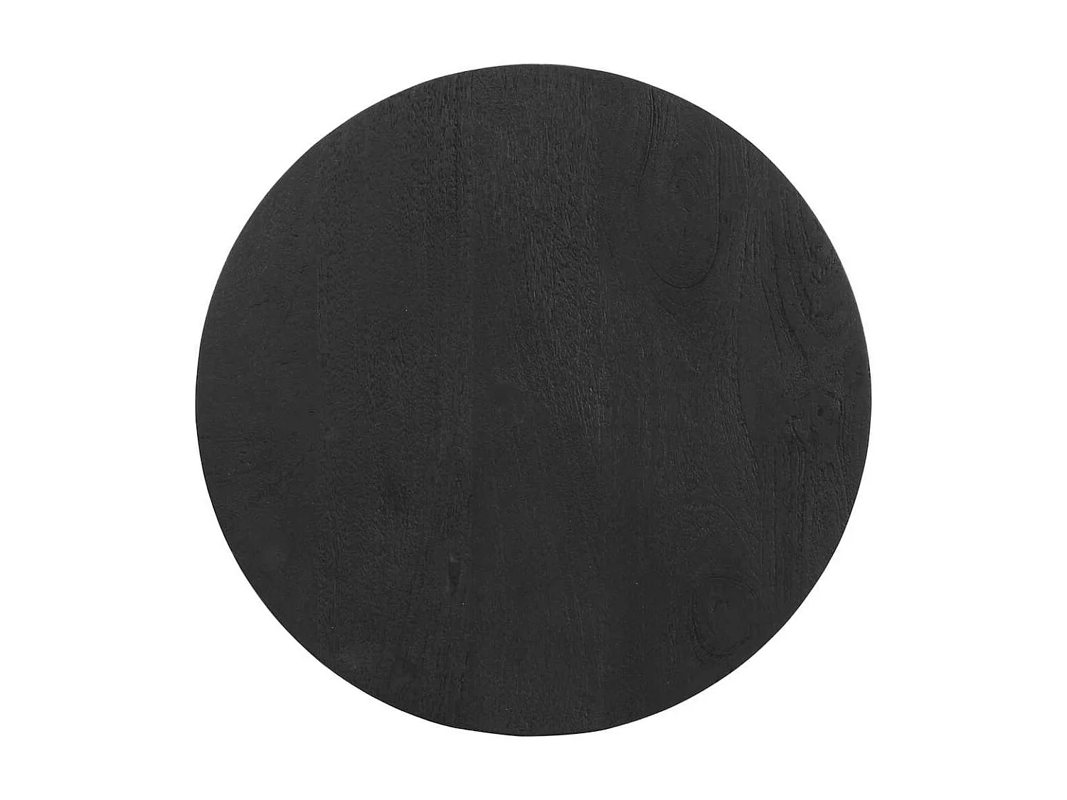 Table d'appoint noir Ø50x40 cm bois de manguier massif