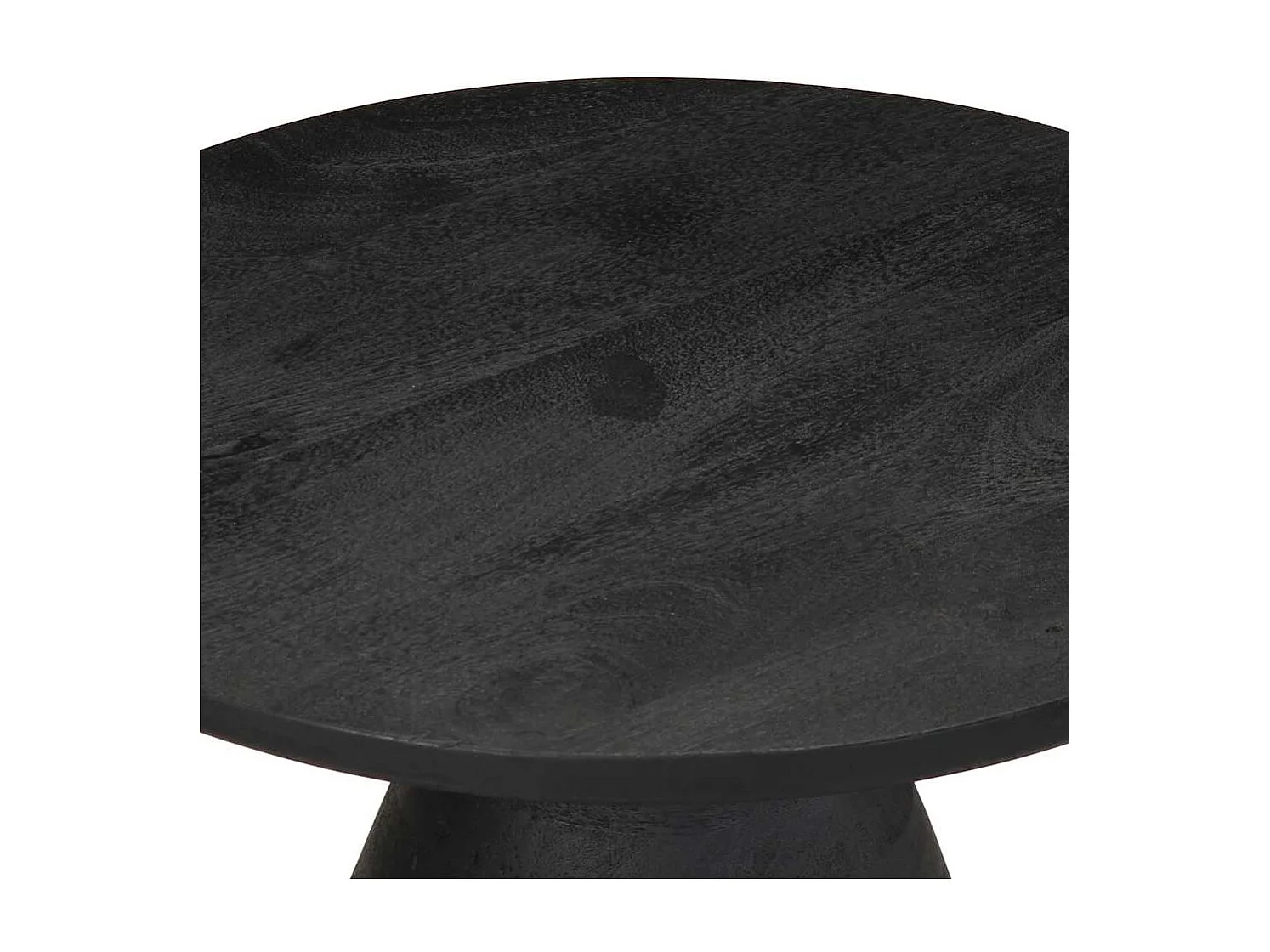 Table d'appoint noir Ø50x40 cm bois de manguier massif