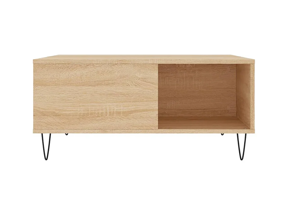Mesa de centro de roble Sonoma 80x80x36,5 cm madera de ingeniería