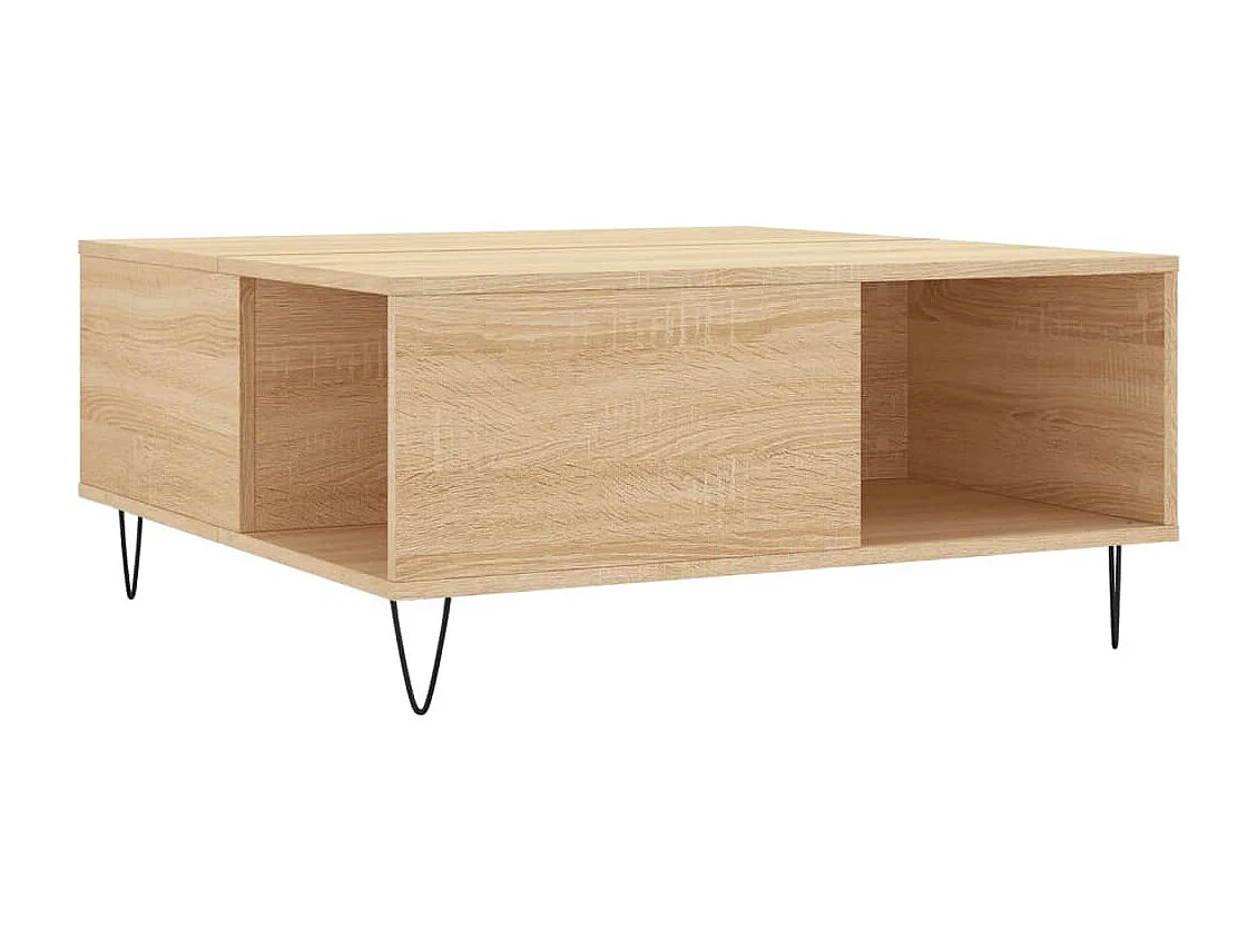 Table basse chêne sonoma 80x80x36,5 cm bois d'ingénierie