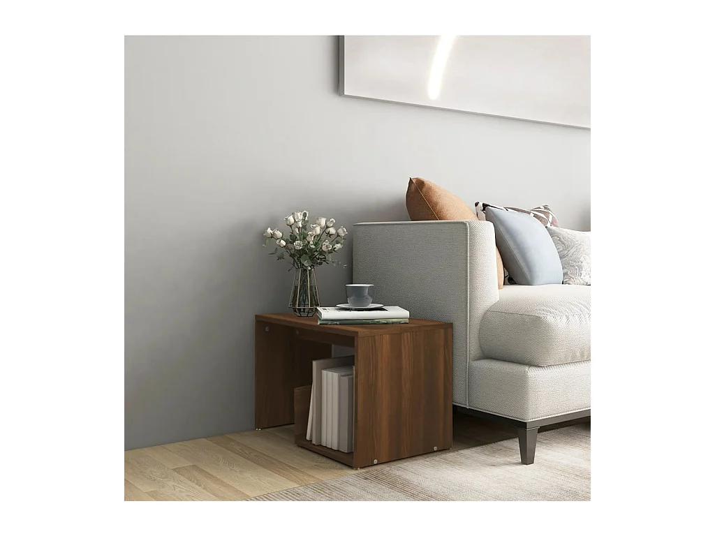 Table d'appoint Chêne marron 59x36x38 cm Bois d'ingénierie