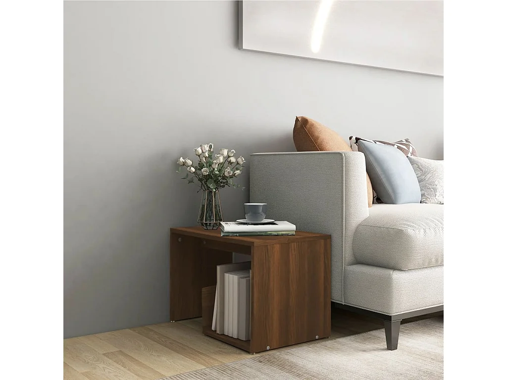 Table d'appoint Chêne marron 59x36x38 cm Bois d'ingénierie