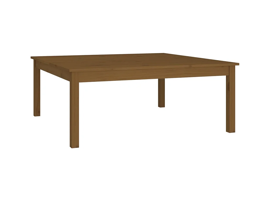 Table basse Marron miel 100x100x40 cm Bois massif de pin
