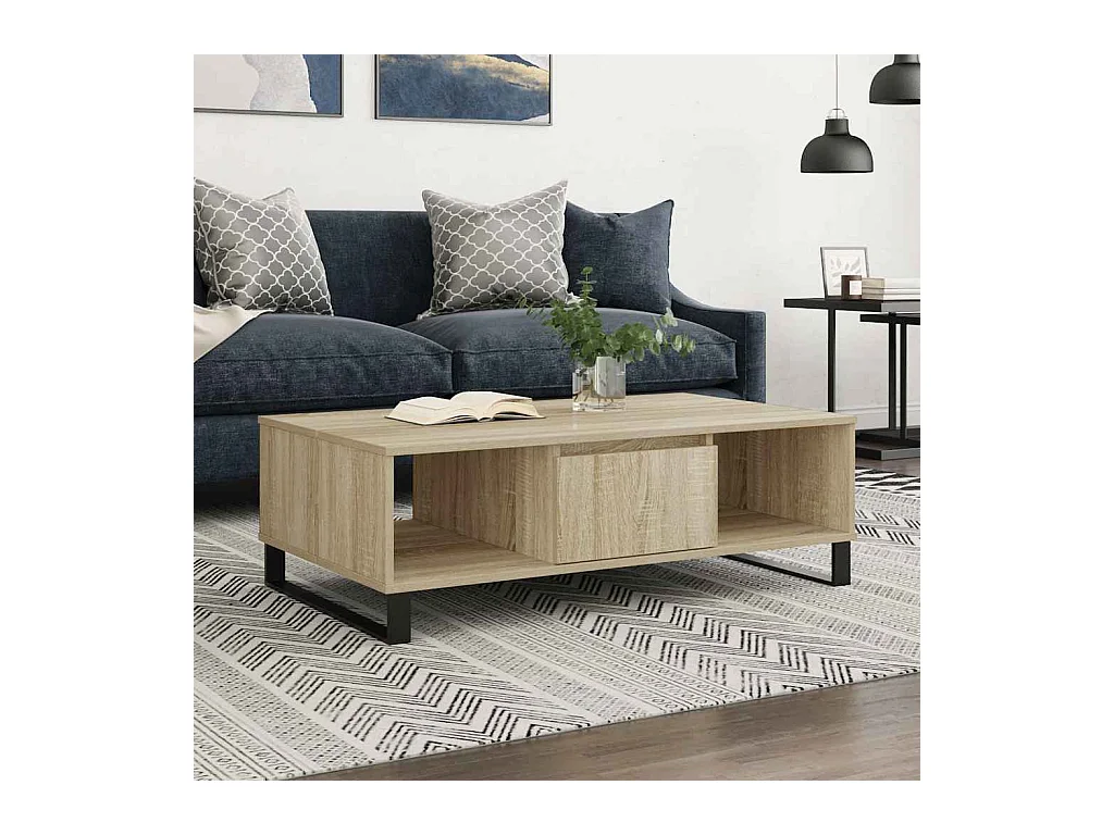 Sonoma eiken salontafel 104x60x35 cm bewerkt hout