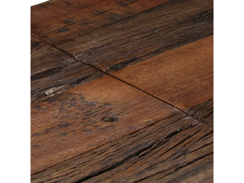 Consolle argentata in acciaio inox e legno massello di larice