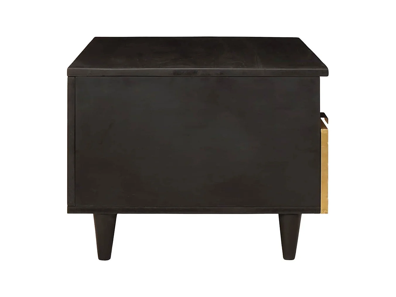Table basse Noir et or 80 x 54 x 40 cm bois de manguier massif
