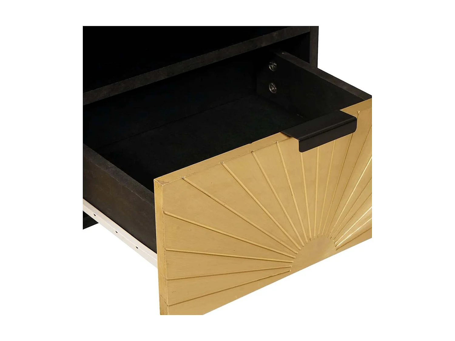 Table basse Noir et or 80 x 54 x 40 cm bois de manguier massif