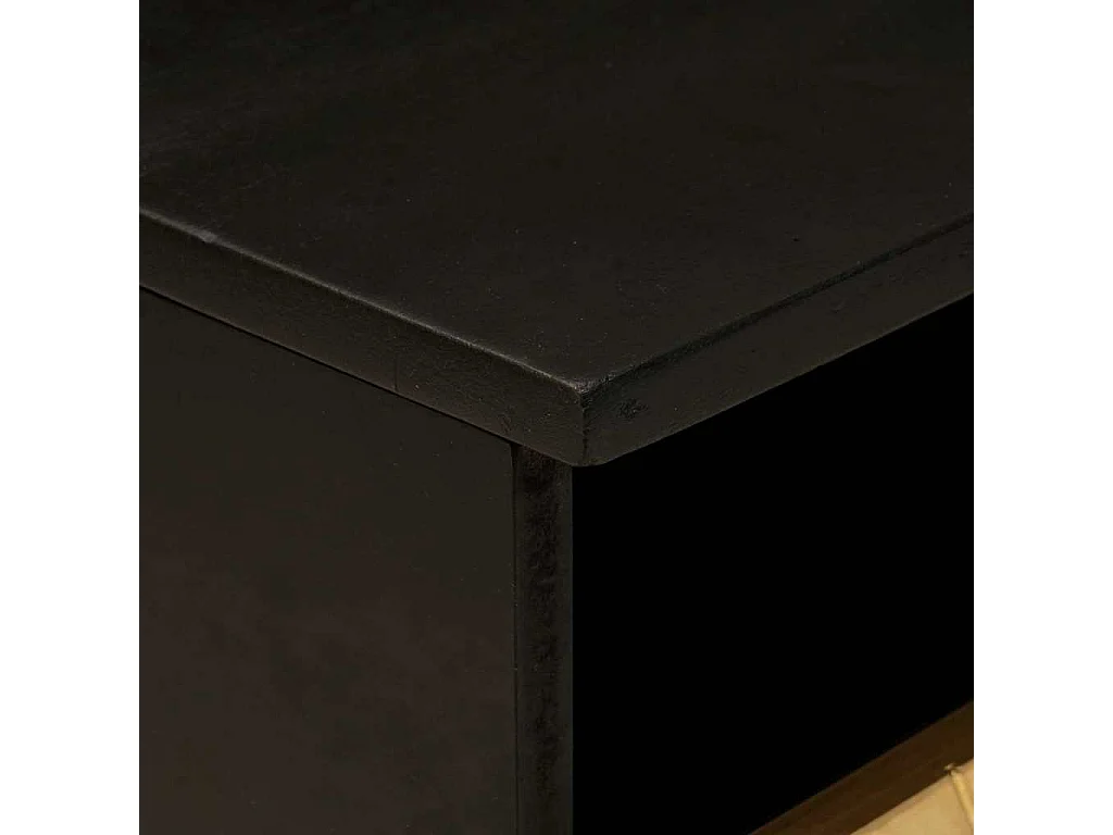 Table basse Noir et or 80 x 54 x 40 cm bois de manguier massif