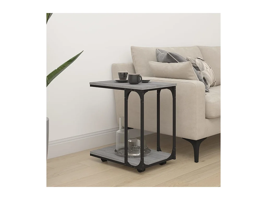 Sonoma grijze bijzettafel met wielen 50x35x55,5 cm