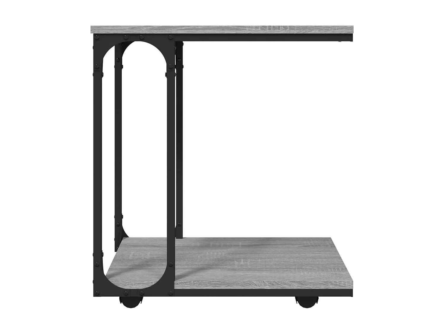 Sonoma grijze bijzettafel met wielen 50x35x55,5 cm