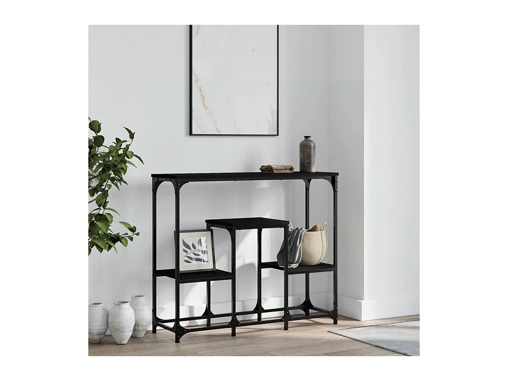Table console noir 89,5x28x76 cm bois d'ingénierie