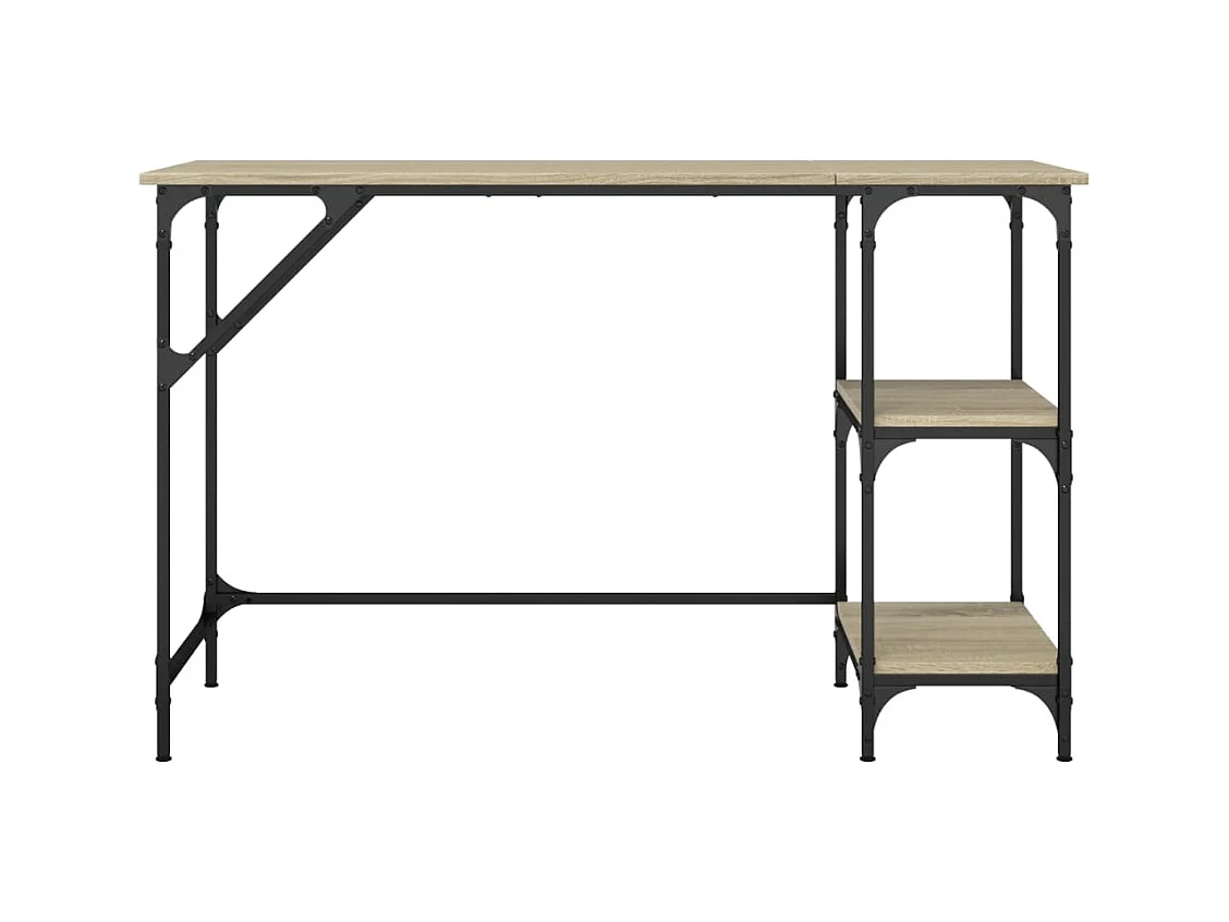 Bureau chêne sonoma 120x50x75 cm métal et bois d'ingénierie