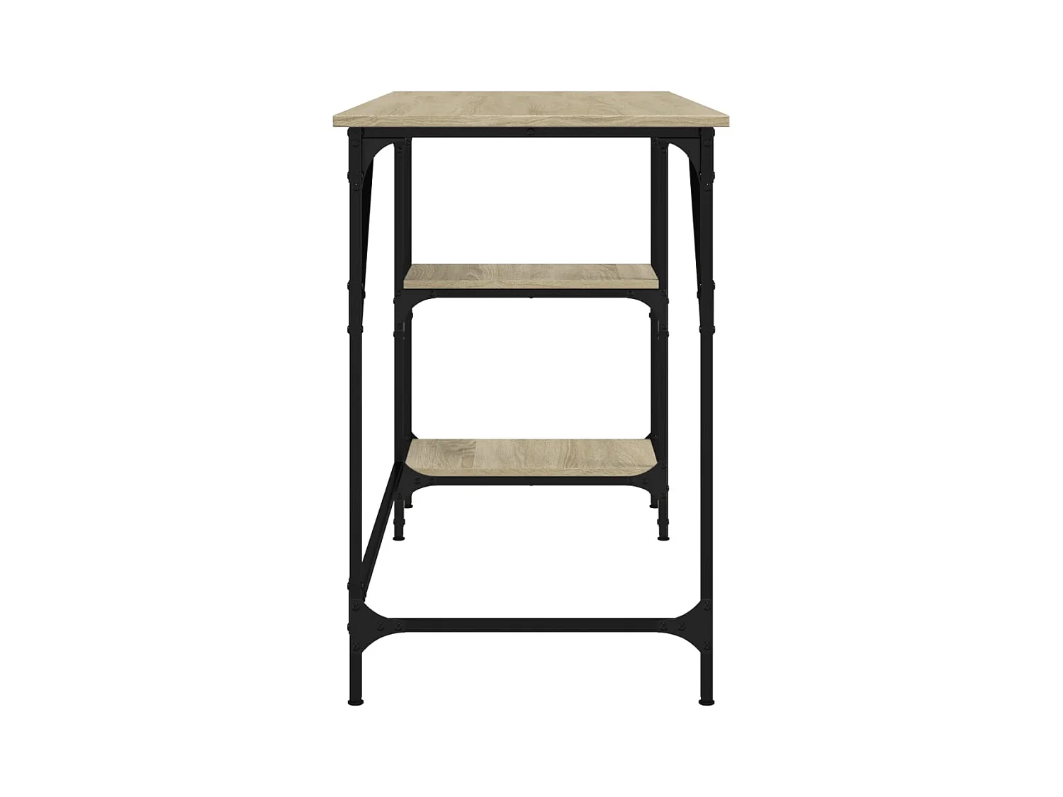 Bureau chêne sonoma 120x50x75 cm métal et bois d'ingénierie
