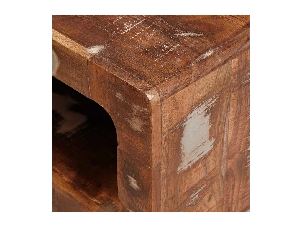 Veelkleurige bijzettafels van massief gerecycled hout