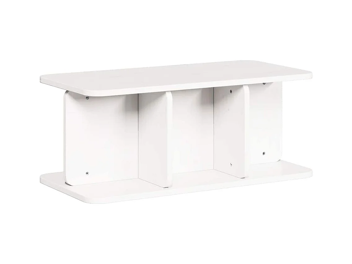 Tavolino da caffè Bianco 80 x 39,5 x 33,5 cm Legno massello di pino