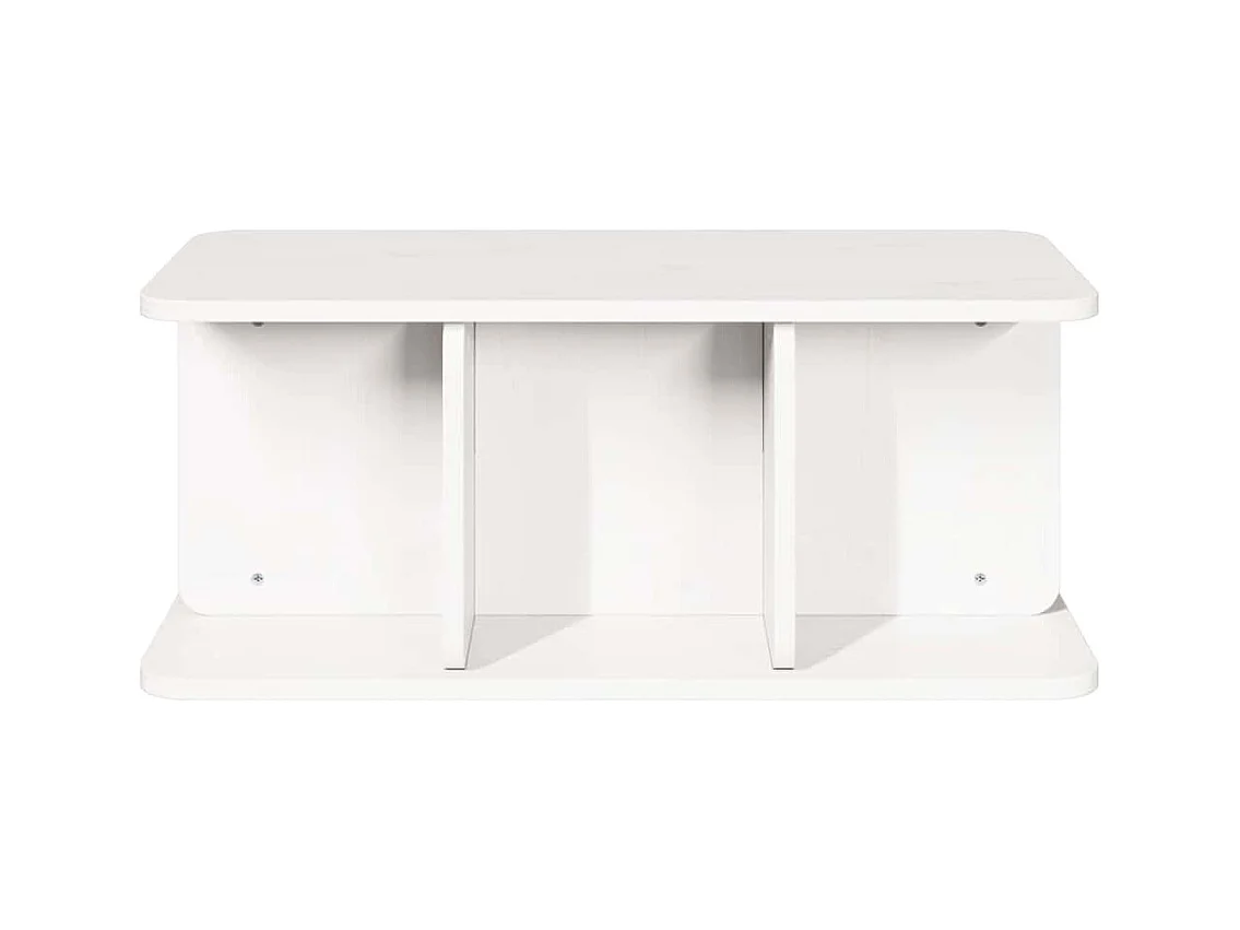 Tavolino da caffè Bianco 80 x 39,5 x 33,5 cm Legno massello di pino