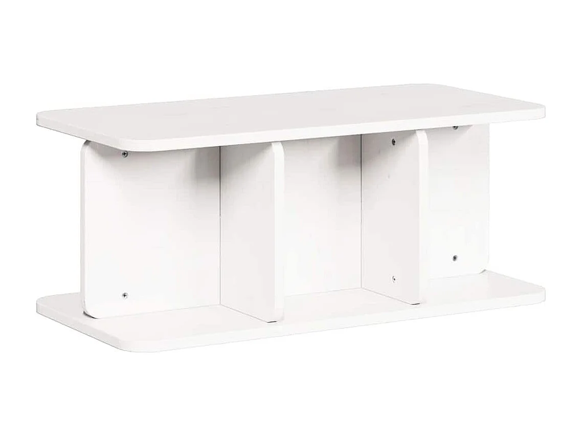 Couchtisch Weiß 80 x 39,5 x 33,5 cm Massivholz Kiefer