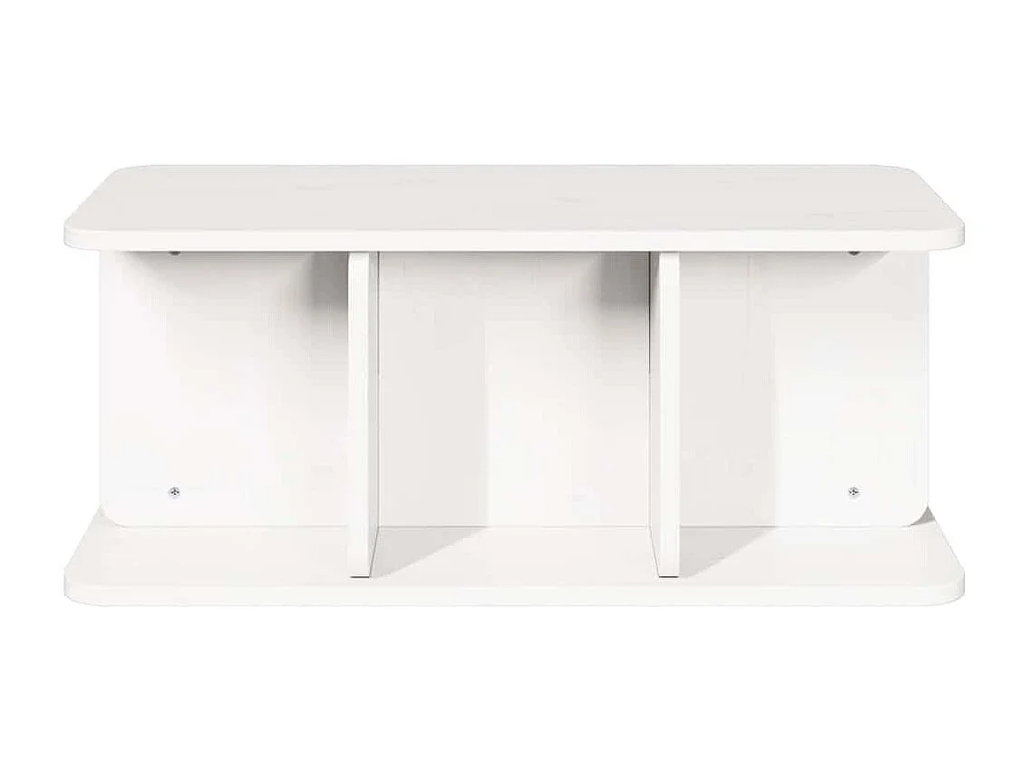 Couchtisch Weiß 80 x 39,5 x 33,5 cm Massivholz Kiefer