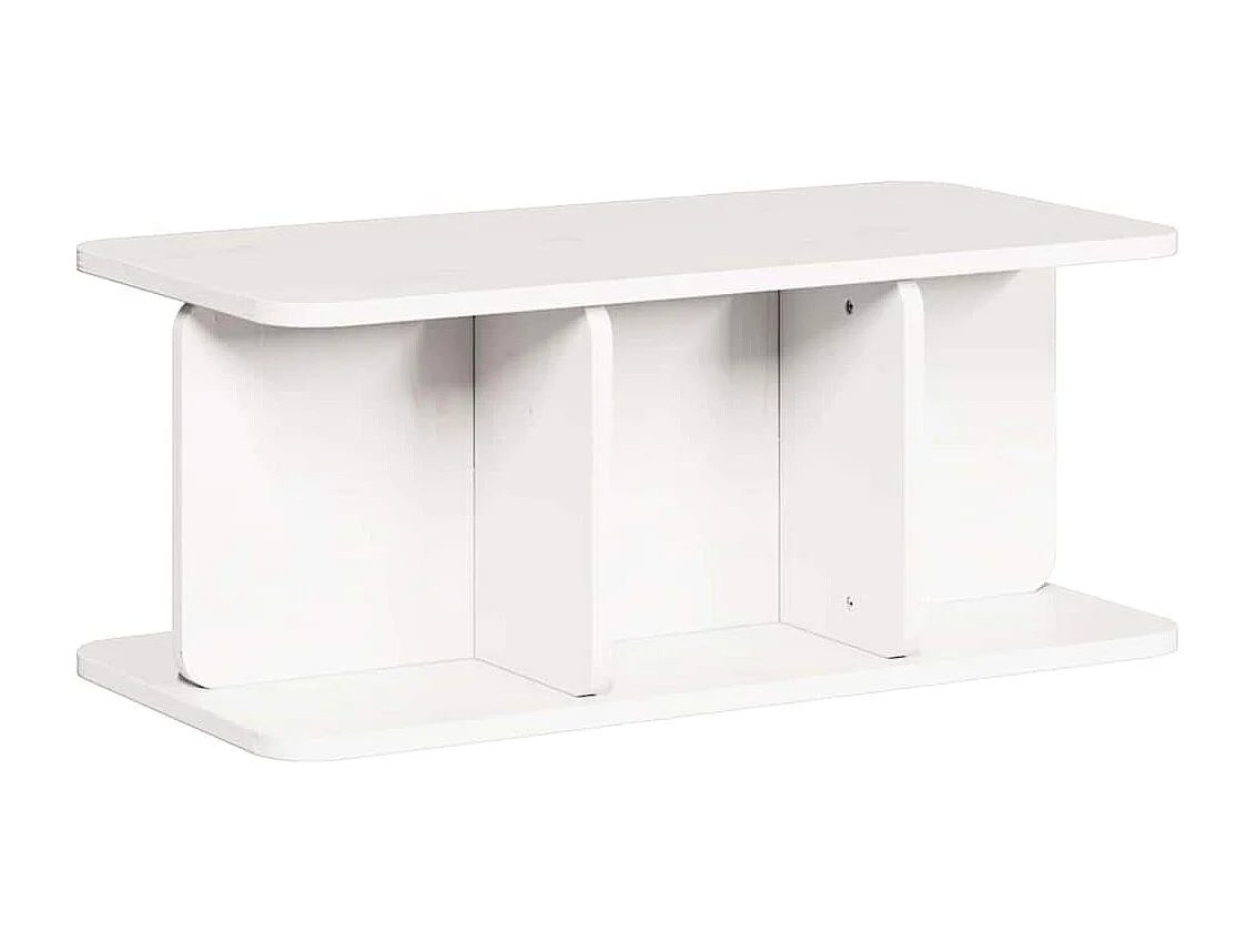 Couchtisch Weiß 80 x 39,5 x 33,5 cm Massivholz Kiefer