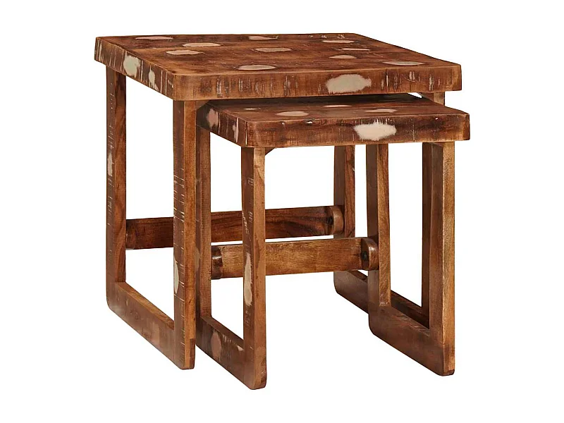 Tables d'appoint Multicolore bois de récupération massif