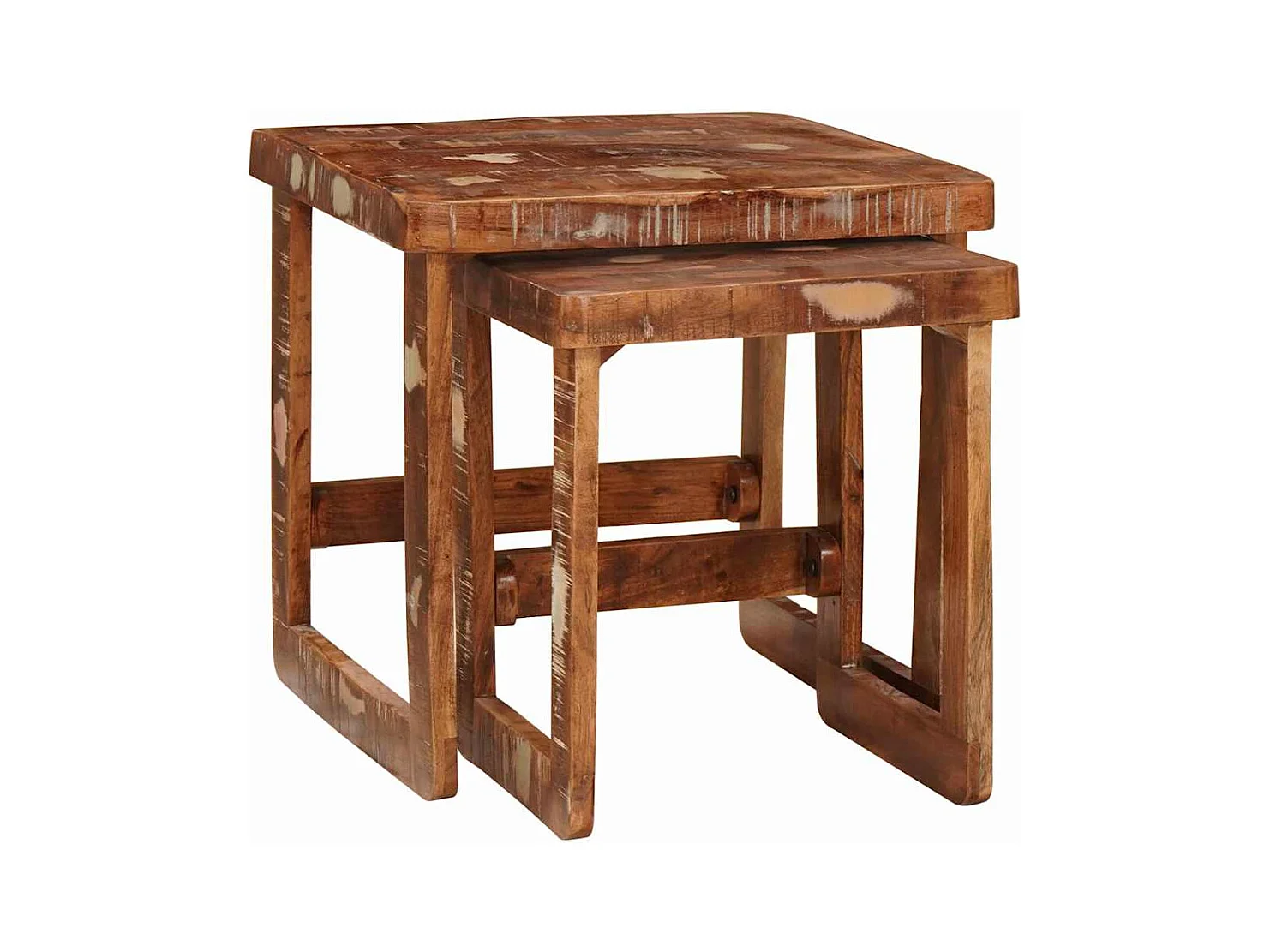 Tables d'appoint Multicolore bois de récupération massif